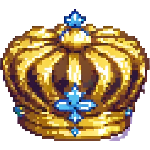 8-bit pixel art royal crown, gold, no jewels emoji