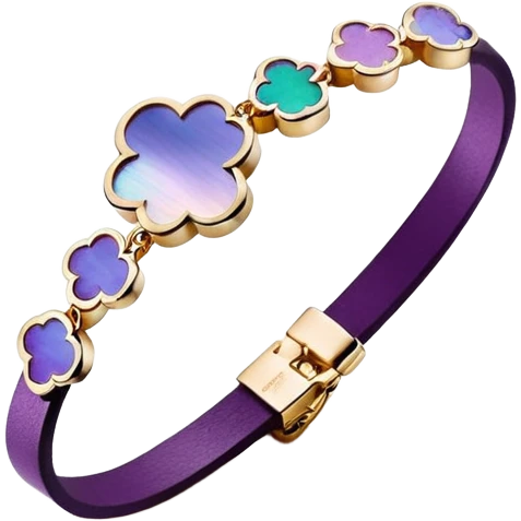 Van Cleef Vintage Alhambra bracelet in Mother of pearl purple emoji
