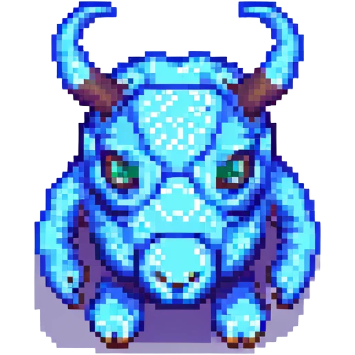 quirky pixel art creature inspired by the phrase فبلبارادادلد, blocky and vibrant, no text emoji