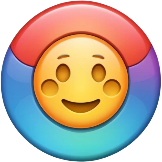 a colourful button not 3d or shading only 1 button emoji