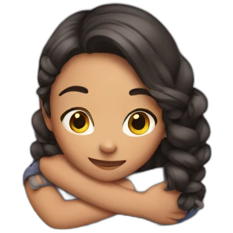 girl selfhugging emoji