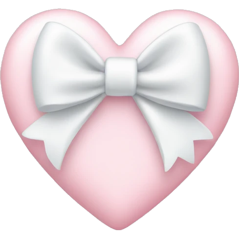 Pastel pink heart with white bow emoji