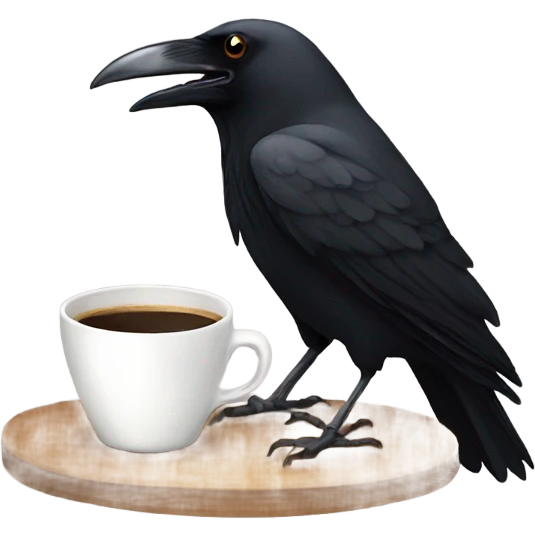 Crow drinking coffee  emoji