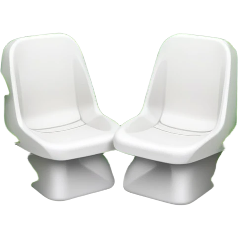  2 white plastic seats amongst plants in jungle emoji