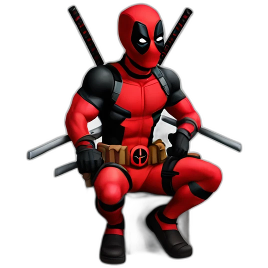 Deadpool monument statue isometric emoji