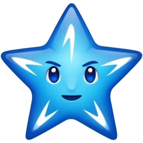 Rayos, centellas y estrellas en color azul con expresiones de furia emoji