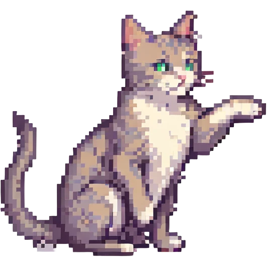 playful pose pixel art cat emoji