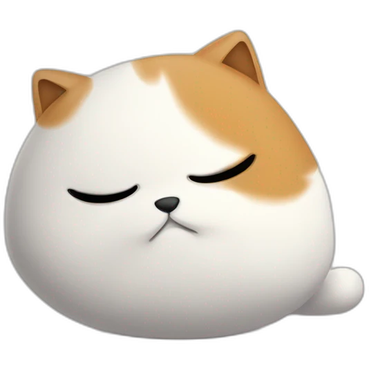 Chat blanc roux et noir qui dort emoji
