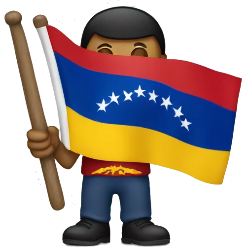 Man holding Venezuelan flag emoji