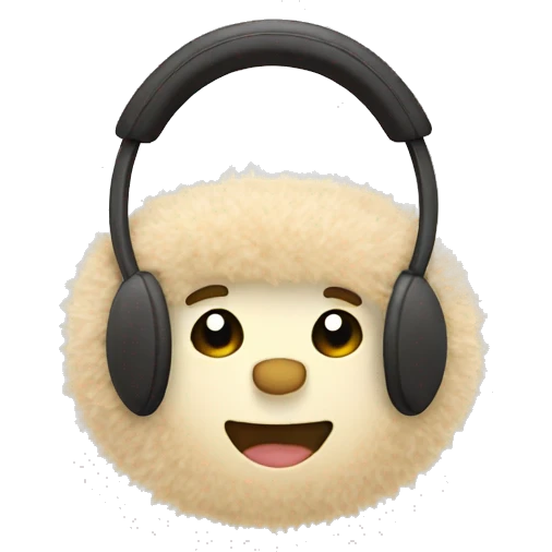 beige fuzzy earmuffs emoji