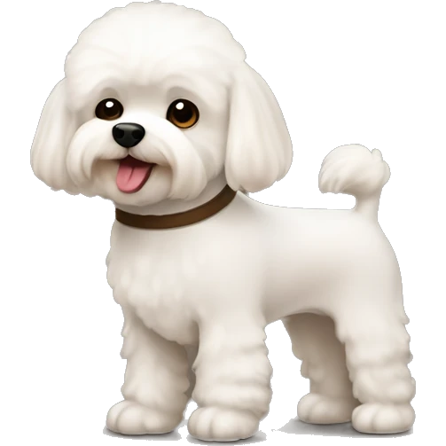 Bichon frise and yorkshire in brown emoji