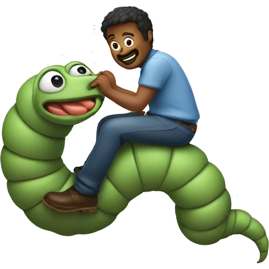 Man riding a worm  emoji