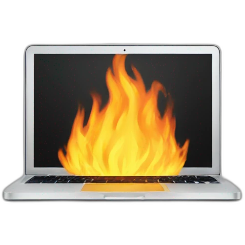 macbook burning emoji
