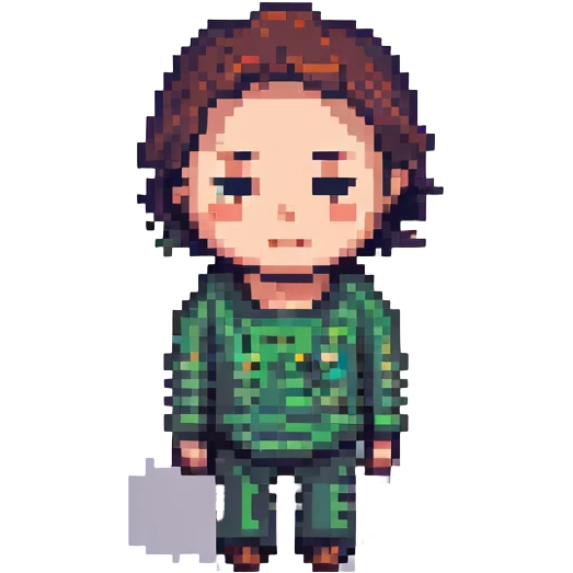 a sad and lost looking man, pixel art style, minimal details emoji