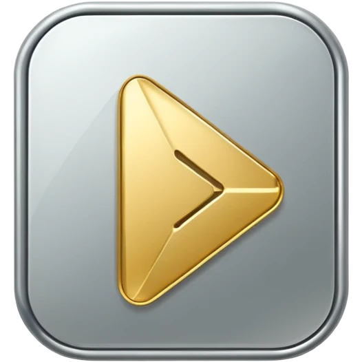 golden play button with silver edges emoji