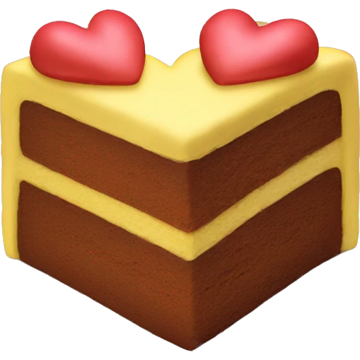 Heart yellow cake emoji