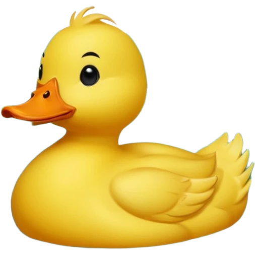 A yellow duck in a lake surrounded by nature emoji