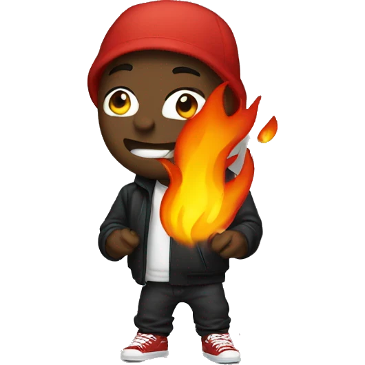Fire with hip hop  emoji