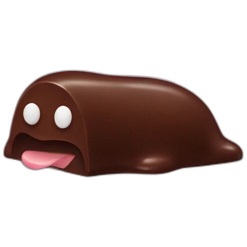 Chocolate mole with a bitten tail emoji