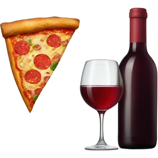 Wine bottle eating a slice of pizza emoji