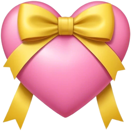 Pink heart with yellow bow emoji
