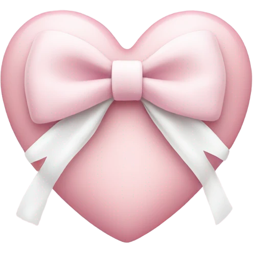 Pastel pink heart with white bow emoji