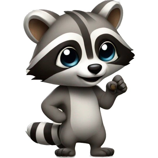 raccooon with like hand emoji