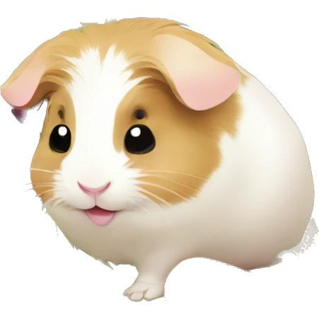Guineapig eating a huge pile of veggies and fruit emoji