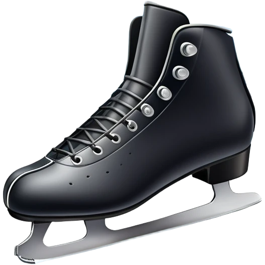 An icon showing close-up speed skating boots with long blades gliding across smooth ice. In the background, a professional racing track curves through a snowy winter landscape with mountains and pine trees under a bright sky. Transparent background enhances the dynamic scene. emoji