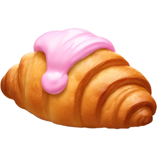 croissant with pink cream  emoji