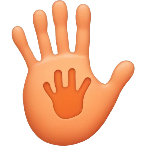 Hand print on a peach  emoji