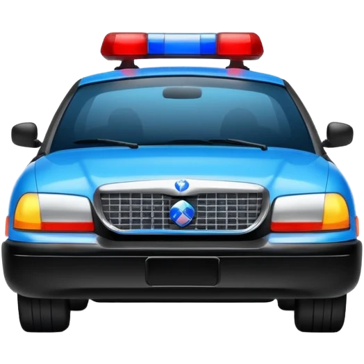 police car with lights on flashing emoji
