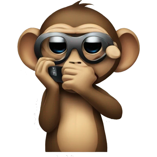 monkey covering eyes with phone emoji