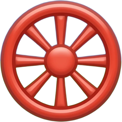 creame la bandera gitana, 2 colores: Azul arriba y verde abajo, mitad y mitad. Despues ponle una rueda doja en el medio SIN DETALLES DE OTRO COLOR, solo roja emoji