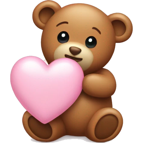 Baby pink heart with teddy somewhere next to it emoji