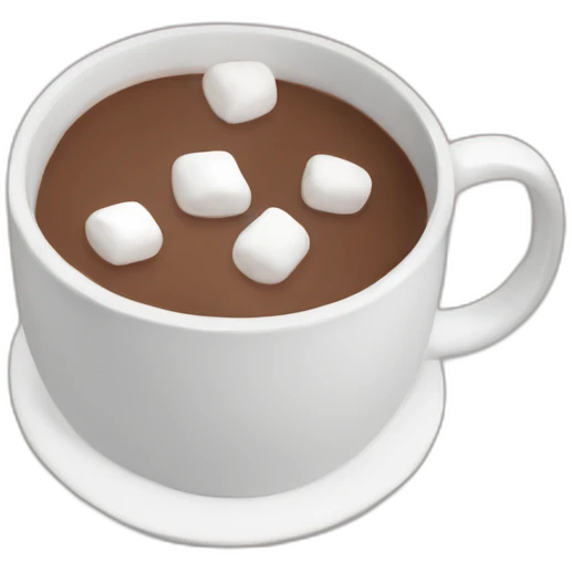 mug of hot chocolate with marshmellows emoji