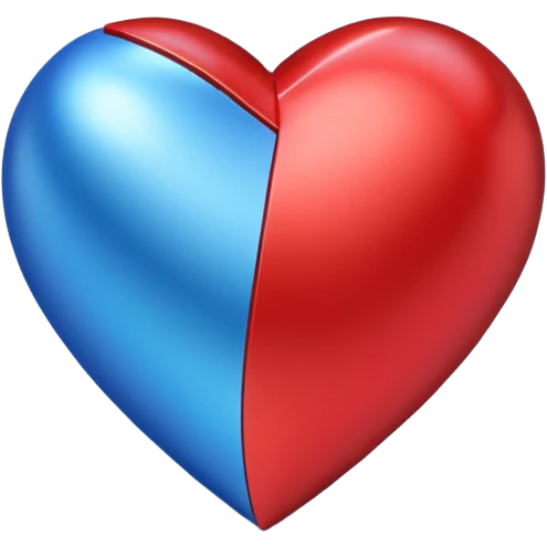 A geometric red 3D heart with a geometric blue star inside emoji