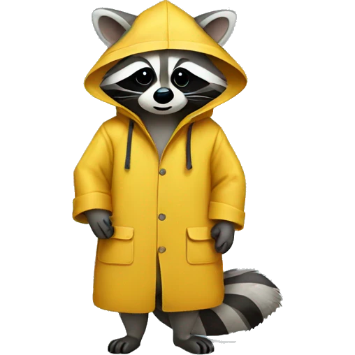 Raccoon wearing raincoat  emoji