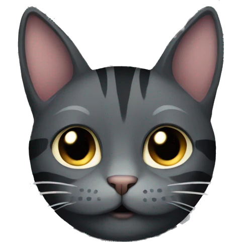 dark grey cat with stripes  emoji