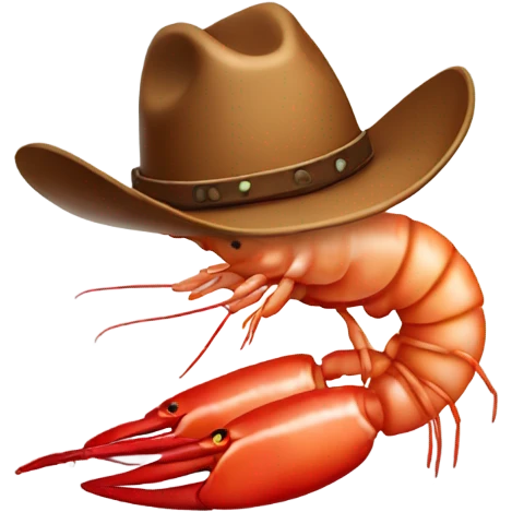 Shrimp with a cowboy hat emoji