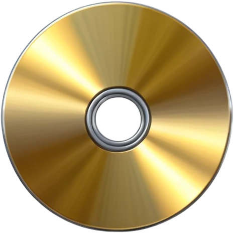 metallic disc emoji, brushed chrome surface, clean geometry, futuristic minimal 3D style, isolated on white emoji