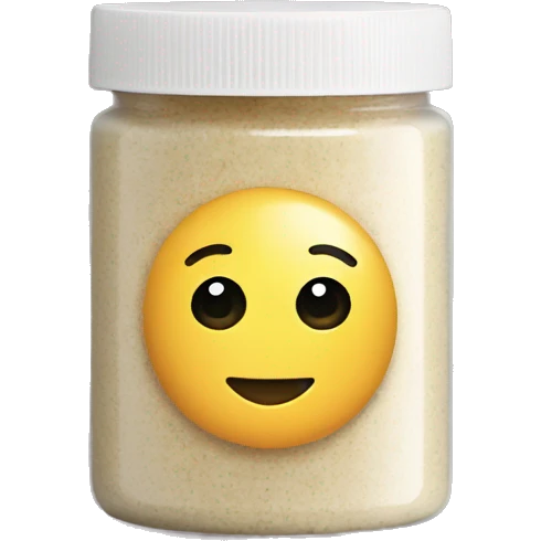 body scrub pot with label emoji