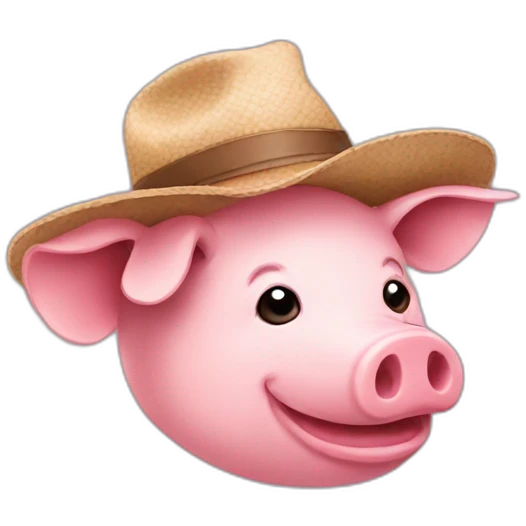 hat with pig emoji