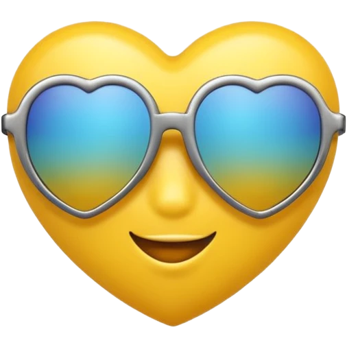 yellow heart with sunglasses emoji
