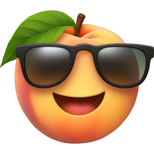 peach with sungalsses emoji