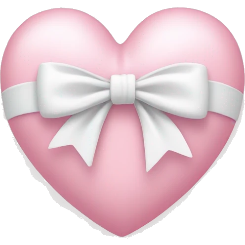 Pastel pink heart with white bow emoji