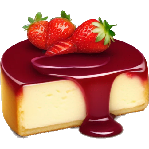 Cheese cake with strawberry and jam topping emoji