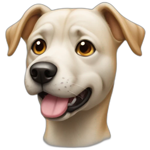 Un chien avec une crotte sur la tête emoji
