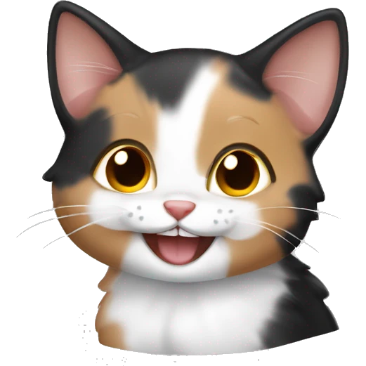 Laughing Cute calico kitten emoji