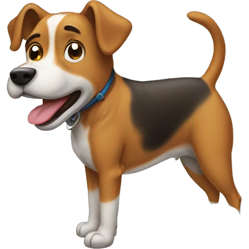 Dog taking a poop emoji